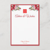 Rosa Aquarellfarben Chinesische Hochzeit Hinweiskarte (Vorderseite)