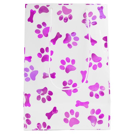 Rosa Aquarellfarben Drucke Mittlere Geschenktüte (Rückseite)