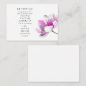 Rosa Aquarellfarben Floral Recept. Cash Bar Weddin Begleitkarte (Vorne/Hinten)