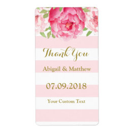 Rosa Aquarellfarben, florale Minzstreifen, Hochzei