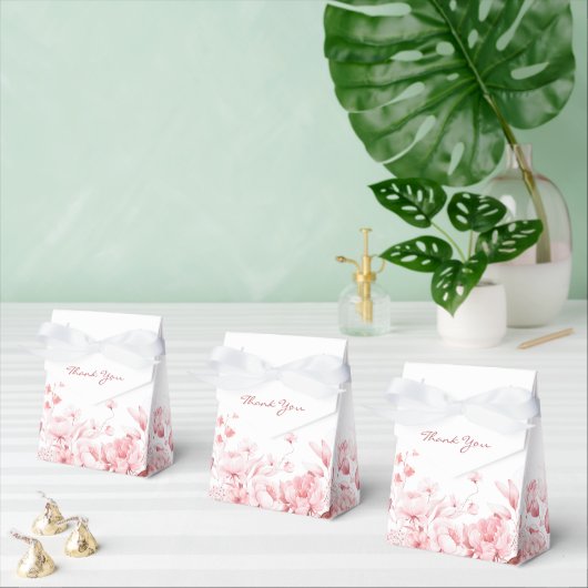 Rosa Aquarellfarben Florals Zelt Gefallen Box Geschenkschachtel (Zahlreiche)