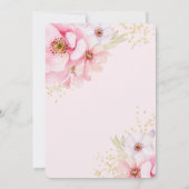 Rosa Aquarellfarben Glitzer Brautparty Einladung (Rückseite)