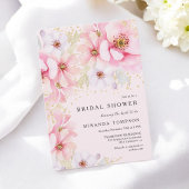 Rosa Aquarellfarben Glitzer Brautparty Einladung