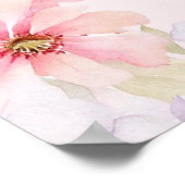 Rosa Aquarellfarben Glitzer Brautparty Poster (Ecke)