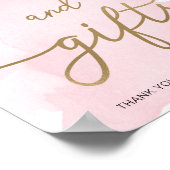 Rosa Aquarellfarben Gold-Karten und Geschenke-Zeic Poster (Ecke)