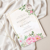 Rosa Aquarellfarben, goldene Hochzeit Save The Date