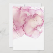 Rosa Aquarellfarben Imitate Glitzer Handfast Einladung (Rückseite)