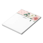 Rosa Aquarellfarben Land Blume, Personalisiert Notizblock (Rotiert)