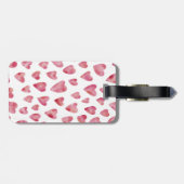 Rosa Aquarellfarben Liebe Herz Mongram Honeymoon Gepäckanhänger (Rückseite horizontal)