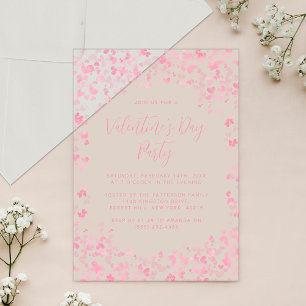 Rosa Aquarellfarben Liebe Herz Valentinstag Party Acryleinladungen