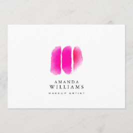 Rosa Aquarellfarben Makeup-Armbanduhren mit flache Mitteilungskarte