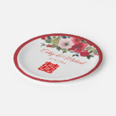 Rosa Aquarellfarben Moderne Chinesische Hochzeit Pappteller (Schrägansicht)