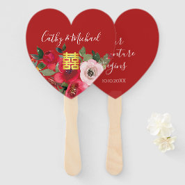 Rosa Aquarellfarben Moderne Doppelglücklichkeit Fächer