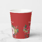 Rosa Aquarellfarben Moderne Doppelglücklichkeit Pappbecher (Links)