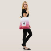 Rosa Aquarellfarben Monogramm Totbeutel Tasche (Am Model)