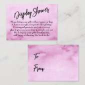 Rosa Aquarellfarben Ombre Display Brautparty Begleitkarte (Vorne/Hinten)