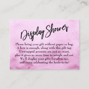 Rosa Aquarellfarben Ombre Display Brautparty Begleitkarte
