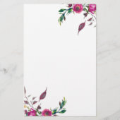 Rosa Aquarellfarben personalisiert Briefpapier (Rückseite)
