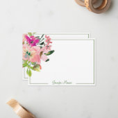 Rosa Aquarellfarben personalisiert Mitteilungskarte (Vorderseite/Rückseite Beispiel)