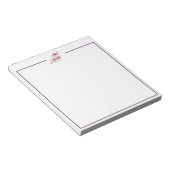Rosa Aquarellfarben personalisiert Notepad Notizblock (angewinkelt)