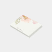 Rosa Aquarellfarben personalisierte Blume Post-it Klebezettel (angewinkelt)
