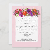 Rosa Aquarellfarben Probe Abendessen Einladung (Vorderseite)