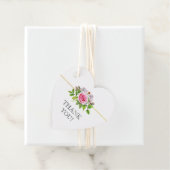 Rosa Aquarellfarben Rose Blumenhochzeit Vielen Dan Geschenkanhänger (Beispiel)