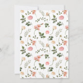 Rosa Aquarellfarben Rose Blumenkranz Einladung (Rückseite)