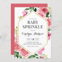 Rosa Aquarellfarben Rose Blumenrahmen Baby Sprinkl