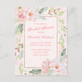 Rosa Aquarellfarben Rose Brautdusche Einladung (Vorderseite)