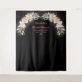 Rosa Aquarellfarben Rose Brautparty Foto Hintergru Wandteppich (Vorderseite)