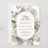 Rosa Aquarellfarben Rose Brautparty in Rosa Einladung (Vorderseite)