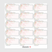 Rosa Aquarellfarben Rose Brautparty Mailing Labels (Blatt)