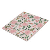 Rosa Aquarellfarben Rose Gold Kontur Design Fliese (Seite)