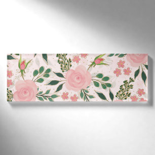 Rosa Aquarellfarben Rose Gold Kontur Design Namenschild