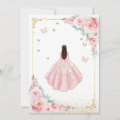 Rosa Aquarellfarben Rose Gold Quinceanera Einladung (Rückseite)