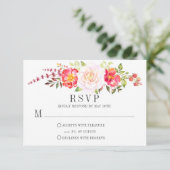 Rosa Aquarellfarben Rose Grüne UAWG RSVP Karte (Stehend Vorderseite)