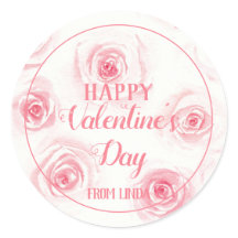 Rosa Aquarellfarben-Rose-Happy Valentine