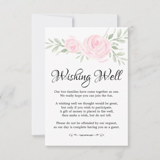 Rosa Aquarellfarben Rose Hochzeitskartons Einladung (Vorderseite)