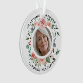 Rosa Aquarellfarben-Rose im Love Memory Foto Ornament (Vorderseite)