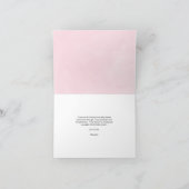 Rosa Aquarellfarben Rose Kinderdusche geklappt Dankeskarte (Innenseite)