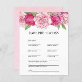 Rosa Aquarellfarben Rose Kinderdusche Vorhersage Einladung