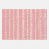 Rosa Aquarellfarben Rose Linien und Punkte Multi Geschenkpapier Set (Vorderseite 2)