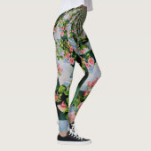 Rosa Aquarellfarben Rose Mandala Zen botanisch Leggings (Rechts)