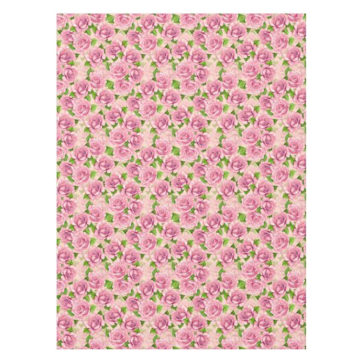 Rosa Aquarellfarben Rose Muster Tischdecke (Vorderseite)