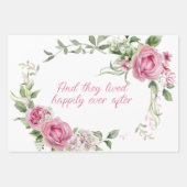 Rosa Aquarellfarben Rose Personalisiert Geschenkpapier Set (Vorderseite 2)