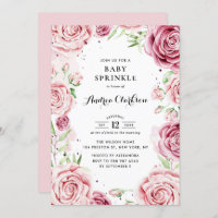 Rosa Aquarellfarben Rose Rahmen Sprinkle-Dusche