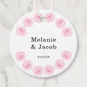 Rosa Aquarellfarben Rose Runde Liebesmarken Geschenkanhänger (Vorderseite)