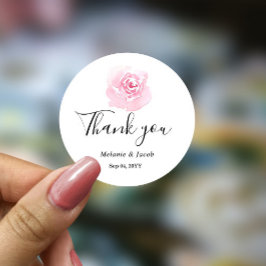 Rosa Aquarellfarben Rose Rundkleber Runder Aufkleber