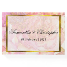 Rosa Aquarellfarben-Rose und Goldhochzeit